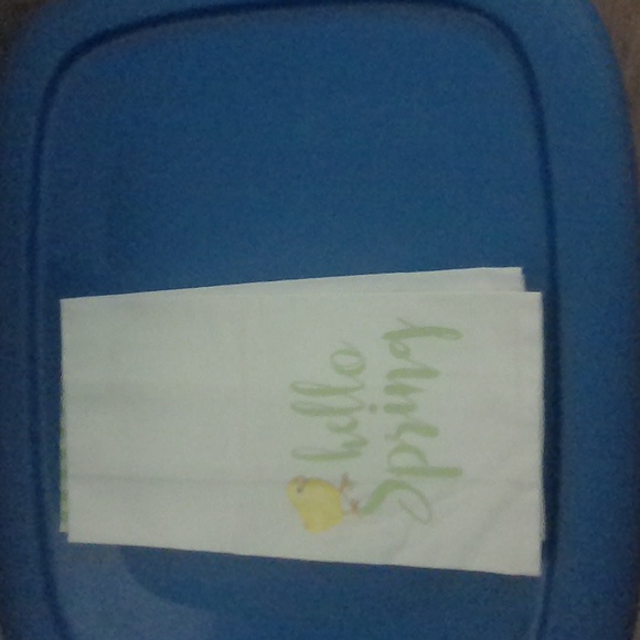 Set Of 2 Hello Spring Kitchen Towels Cotton Tea Towels NWOT - Picture 1 of 2